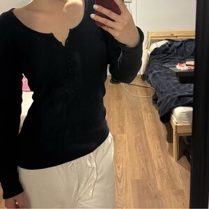 Brandy Melville Navy Henley Top